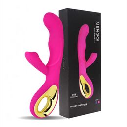 Adult massager Dildo Rabbit Vibrator for Women Clitoris Vibrating Vagina Massager G-spot Stimulator Double Motors Female Masturbators