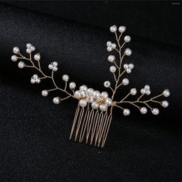 Hair Clips Bride Comb Wedding Accessories For Women Pearl Crystal Hairpin Fashion Party Clip Jewellery Charm Crowns