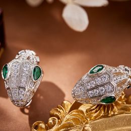 Ear Cuff large size Earring Ring high quality Serpentine Green Eye Jewelry Set Party Banquet Birthday Gift for Women 230822