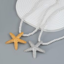 Pendant Necklaces Starfish For Women Retro Luxury Hip Hop Alloy Sweater Chain Goth Girl Jewelry Accessories Holiday Gift