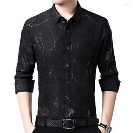 Men's Casual Shirts 2023 Designer Corduroy Mens For Men Clothing Korean Fashion Long Sleeve Shirt Luxury Dress Clothes Jersey 8853