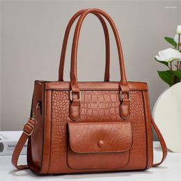 Evening Bags Large Capacity Fashion Texture Daily Shoulder Crossbody 2023 Women Tote Handbag Crocodile Pattern Leather Business Satchel