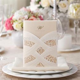 hollow wishmade card Pocket Laser Cut Wedding Invitation Card Print CW060 ZHL00473081