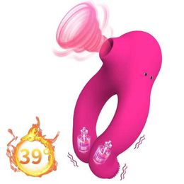 Sucking Clit Stimulator Delayed Ejaculation Cock Ring Clitoral Scrotum Massager Erotic for Couple