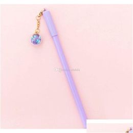 Gel Pens Wholesale Cute Creative Student Stationery Pen Couple Small Fairy Net Red Pendant Wind Chime Black Jllhkc Drop Delivery Off Otjkt