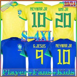 2023 Soccer Jerseys CASEMIRO 22 23 new brasilS National Team G.JESUS P.COUTINHO Away men kids kit L.PAQUETA T.SILVA PELE MARCELO Football Shirt uniform