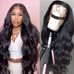 Synthetic Wigs Body Wave Lace Front Human Hair 13x4 Transparent Frontal Wig Brazilian Virgin For Women 230821