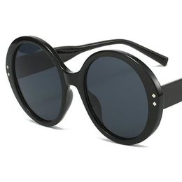 Fashion Sunglasses Women Sun Glasses Oversize Frame Anti-UV Spectacles Round Eyeglasses Simlity Ornamental Goggle