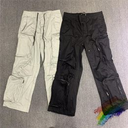 Real pic Multi Pocket Cargo Pants Men Women Unisex Fashion Joggers Drawstring Sweatpants Trousers295O
