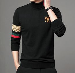 Mens Sweater Designer Stripe Pullover High collar Warm outdoor Sleeve Sweater Sweatshirt Embroidery Winter Clothes