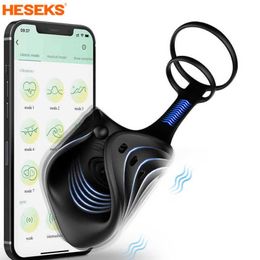 Heseks App Control Cock Rings Vibrator Male Masturbator Cup for Men Vibrating Glans Stimulator Penis Training