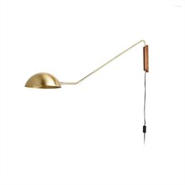 Wall Lamps Swing Dome Light Indoor Bedroom Living Room Home Decor Arm Lamp Plug In With Switch Sconces Bedside Industrial