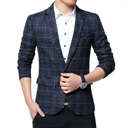Men's Suits Men Blazers Slim Fit For Business Formal Coat Wedding Suit Jackets Male Fashion Stripe Plaid Mens Blazer Jacket