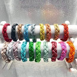 Bangle Amorcome Twist Buddhist Rush Stacked Bracelet For Women Glitter Silicone Filled Jelly Mens Braided Temple Bracelets 230821