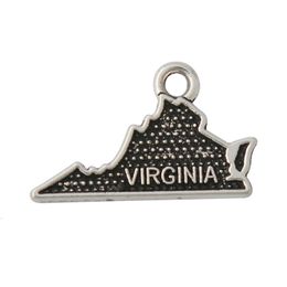 Charms RAINXTAR Double Side American States Of Virginia Map Alloy Charms 13*22mm AAC034 230821