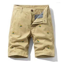 Men's Shorts 2023 Summer Animal Embroidery Baggy Multi Pocket Military Cargo Male Cotton Khaki Mens Tactical Short Pants