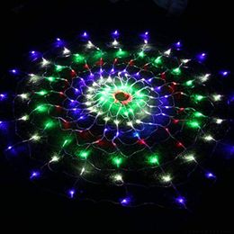 LED Net Lights Spider Web Light Flash Starry Sky Christmas Decoration Fairy Tale Round Festival Customized Colored Multifunctiona240N