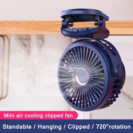 Other Home Garden Mini 10000mAh Chargeable Clipped Fan 360° Rotation 4-speed Wind USB Desktop Ventilator Silent Air Conditioner for Bedroom Office 230821