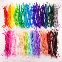Other Hand Tools Wholesale 13-18cm Colorful Goose Feathers for Needlework and Handicrafts Jewelry Creation Stripe Plumes DIY Holiday Decorations 230821