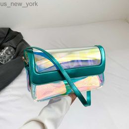 Totes 2023 New Handbag Fashion Women Jelly Bag Transparent Crossbody Bag Party Evening Small Flap Bag Casual Clear Clutch Shoulder Bag HKD230822