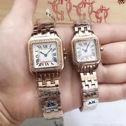 Top Quality Fashion Man Woman Watch Classic Square Design Stainless Steel Mens Watches Quartz Movement Lady Dress Wristwatches Clo233y