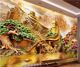 Wallpapers CJSIR Customise Any Size 3D Wallpaper Mural Beautiful Mountain Relief Backdrop Wall Papel De Parede