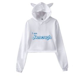 Women's Hoodies Sweatshirts I Am Kenough Hoodie Cat Ear Girls Long Sleeve Unique Tops Casual Fashion Pullover Clothes 230822