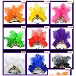 Other Event Party Supplies Featherglam Belly Dance Headband - Sparkle With Ostrich Plumes Crystal Studs Perfect For Halloween Chri Dhorv