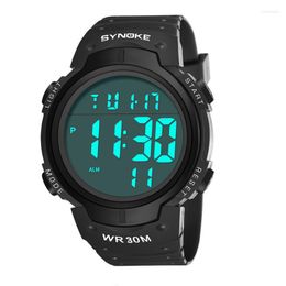 Wristwatches Men's Electronic Watches Plastic Strap Waterproof And Luminous Large Screen Outdoor Sports For