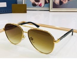 2023 unisex high quality sunglasses gold black metal plank fullframe yellow Gradient Color oval glasses available with box
