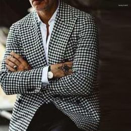 Men's Suits Men Blazer Slim Fit 2023 Plaid Printing Leisure Suit Male Autumn Winter Fashion Smart Casual Blazers