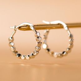 Hoop Earrings 18mm Silver 925 Bead For Girls Fashion Daily Women Irregular Beads