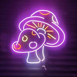 MUSHROOM NEON SIGN HANDICRAFT LIGHT BEER BAR PUB REAL GLASS TUBE LOGO ADVERTISEMENT DISPLAY NEON SIGNS 17 19 24'&257o