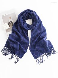 Scarves Fashion 2023 Knitted Imitation Cashmere Women Male Scarf Headscarf Winte Lady Striped Print Scarve Pashmina Mujer Wrap Shawl Man