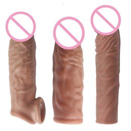 Massager 3 Types Penis Extender Sleeve Reusable for Men Delay Ejaculation Cock Lock Sperm Goods Adults
