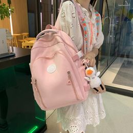 School Bags 2023 Solid Colour Woman Backpack Black Student Schoolbag For Teenage Girls Boys Female Rucksack High Quality Book Bag