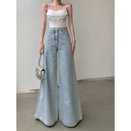 Women's Jeans Deeptown Vintage Jean Korean Fashion Wide Leg Oversized Denim Pants Elegant High Waist Trousers Baggy 2000s Aesthetic 230821