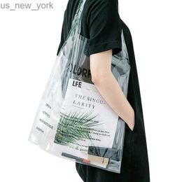 Totes Women Transparent PVC Handbag Funny beach Shoulder bag Female Jelly Tote Fashion Clear Shopping Bag Support customize Print HKD230822