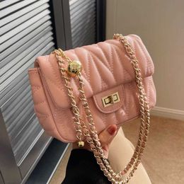 Shoulder Bags Advanced Textured Chain Women's Bag Spring and Summer New Embroidered Messenger Korean Casual Fashion Shoulder