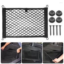 Car Organiser Trunk Storage Bag Seat Elastic String Net Backseat Mesh Cars Holder Pocket Vehicle Supplies Accessories