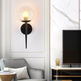 Wall Lamp Modern Lamps Led Glass Ball Golden Lighting Living Bedroom Bedside Bathroom Decoration Nordic Iron Minimalist Lights Sconce