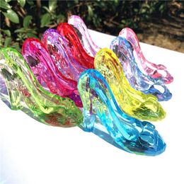 Decorative Objects Figurines 1Pc Creative Imitation Crystal Mini High Heels Children Toy Plastic Acrylic Park Small Gifts Home Decoration Ornaments 230822