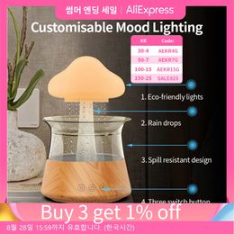 Essential Oils Diffusers 300ml Mushroom Rain Air Humidifier Rain Cloud Design Colourful Night Light Aroma Diffuser USB Air Diffuser Mist Maker Machine 230821