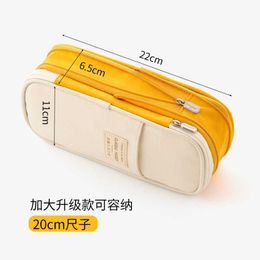 Learning Toys Macaron collage pencil Case Double-layer Large capacity Pencilcase Student Pen Holder Supplies Bag School Box Pouch Stationery