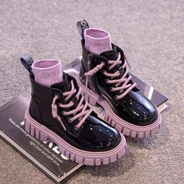 Boots Fashion Kids Schuhe Chelsea Stiefel Fall Mädchen Britische Kinder Boots Kinder Kleinkind Girl Winter wasserdichte Jungen Knöchelstiefel 3-15 Alter 230821