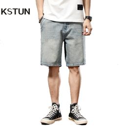 Men's Jeans Mens Denim Shorts Retro Blue 2023 Summer For Men Straight Loose Fit Streetwear Casual Knee Length Pants Oversized 42 Kpop 230822