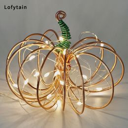 Decorative Objects Figurines Lofytain Halloween Iron Wire Pumpkin Lights Jackolantern DIY Crafts Gifts Fall Decorations Thanksgiving Table Centrepieces 230822