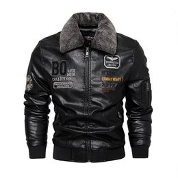 Men's Jackets Motorcycle Jacket for Men In Autumn/Winter Fashion Casual Leather Embroidered Jacket Velvet Pu Jacke 230821