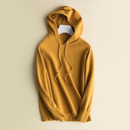 Women's Hoodies Hooded Sweatshirts Women 2023 Spring Yellow Pullover Casual Tops Lady Loose Long Sleeve Knitted