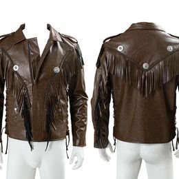 Men's Trench Coats Men and Women Tight Pu Leather Jacket Cosplay Costume 230822